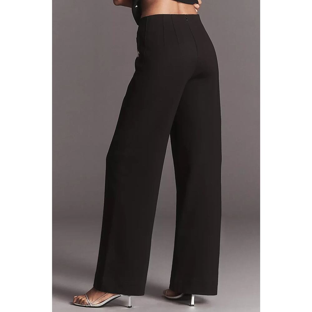 NWT Maeve The Colette Full-Length Embroidered Pocket Pants Sz 25 Black #7A609 - Picture 4 of 12